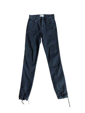 Agolde Black Denim Skinny Jeans Distressed Stretchy Classic Pants Size 25 Womens